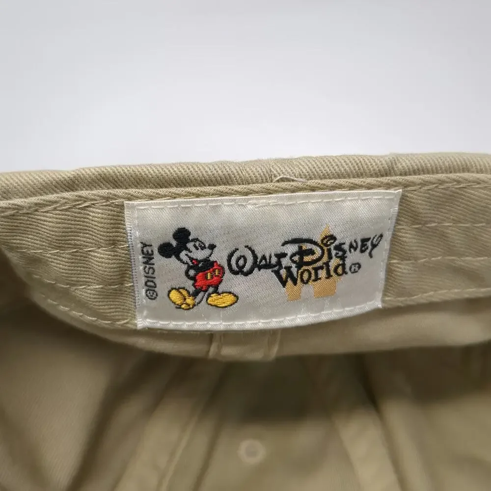 Disney Mickey Mouse Beige Baseball Cap One Size Cotton Slideback Embroidery Hat